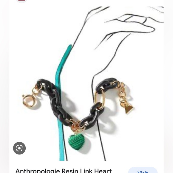 Anthropologie Resin Link Heart
Charm Bracelet - Picture 3 of 4